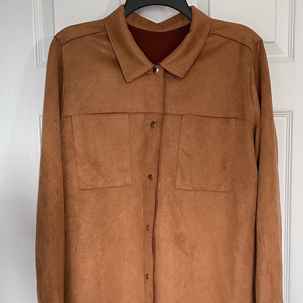 Faux suede shacket, Womens size Large